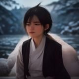 版权法律顾问在书桌前查阅文献，专注于数字内容版权与合规领域的学术研究